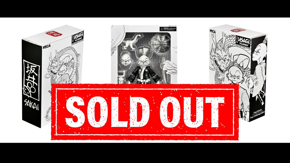 We’re so happy to announce that we sold out!! Thank you @NECA_TOYS and our loyal customers for your support on this wonderful collaboration! #neca #stansakai #usagiyojimbo #tmnt