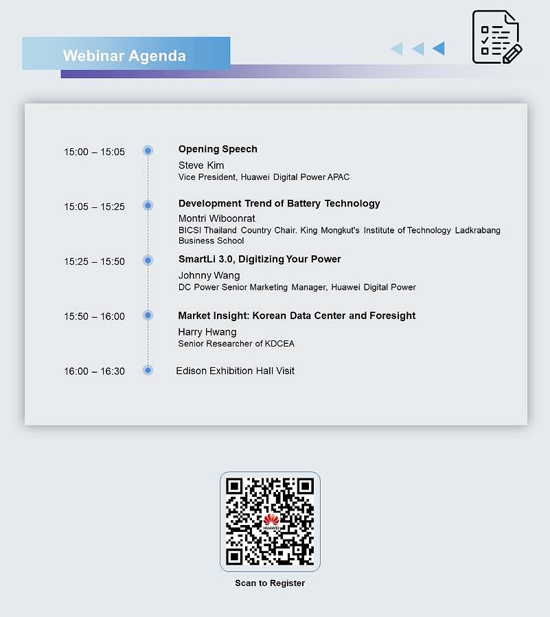 huawei_power's tweet photo. Don't miss our webinar on the #SmartLi DC Backup Power Solution tomorrow at 3:00 PM (GMT+7)! The webinar will cover the latest trends in battery technology, Huawei SmartLi 3.0 solution, and the South Korean #datacenter market insights. Livestream link: https://t.co/y07Rvb431w https://t.co/BFwhJPmMYU
