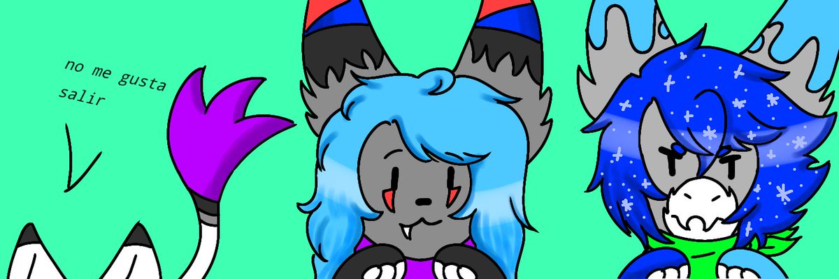 Ehhhh no se ve completo :( bueno, esta es mi portada de Twitter, la hice muy a la rápida pero espero les guste

#furry #furryart #furryfandom #furryartist #furries