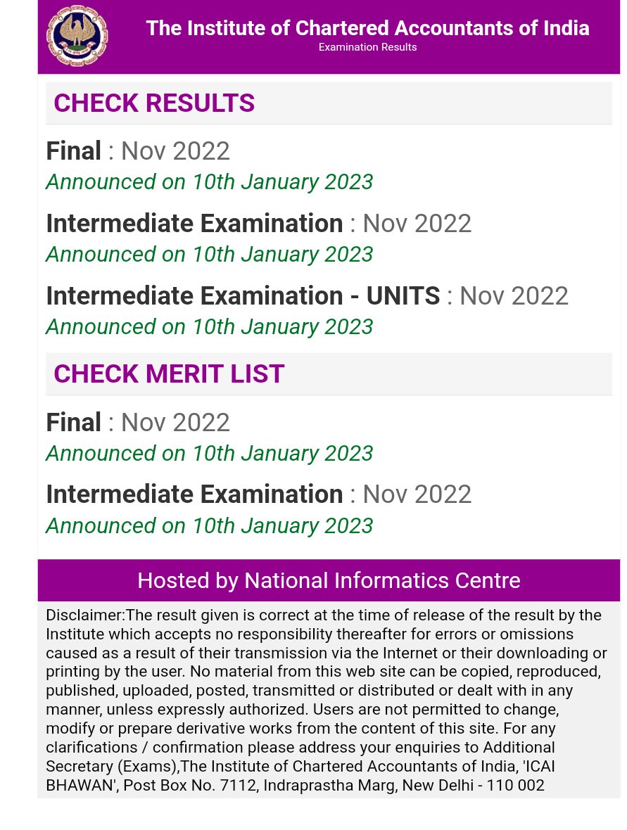 procap_india's tweet photo. The results of the CA Final and Intermediate Examination November 2022 declared 

Link to check Results
https://t.co/1wuu3PkBmE https://t.co/NL6tlksVLh