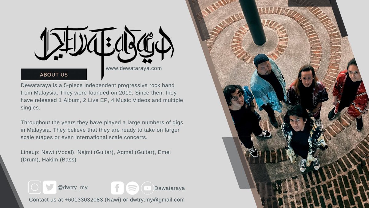 dwtry_my's tweet photo. DEWATARAYA PROFILE (Updated up to 070123)

Hey everyone, fans, listeners, organizers, medias and noisemakers.

We are proud to announce that our latest updated profile is now available.

Pdf version: https://t.co/Mle4sgch9S

2023 is the year of us working together with you!🤘🏻🤘🏻🤘🏼 https://t.co/JRSsp3EnFW