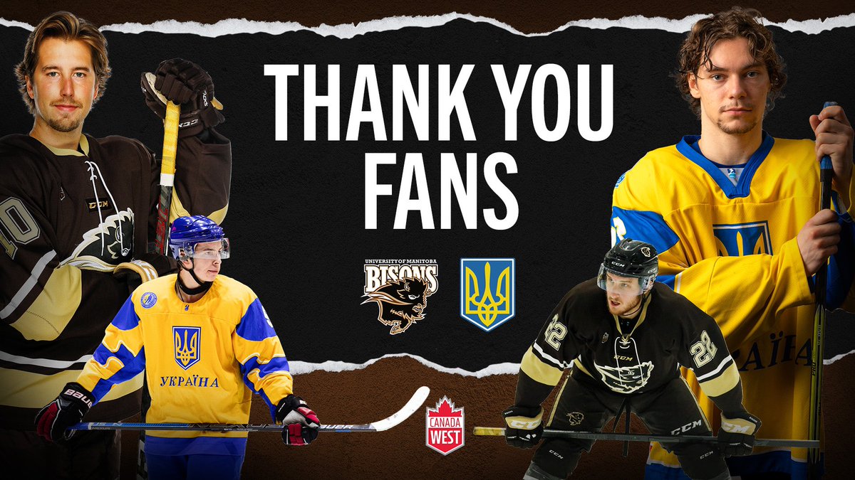 Thank YOU for all your support tonight &amp; the last few months! 💙💛

We will forever stand with Ukraine 🇺🇦

#WeAreAllBisons #HornsUp🤘 #UManitob
