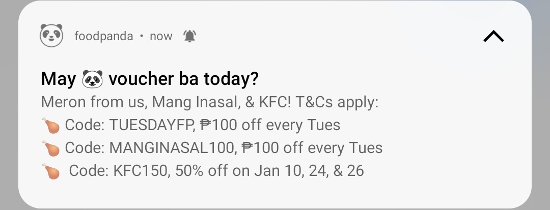 irissstrange's tweet photo. mabubudol na naman ba ng foodpanda voucher https://t.co/dvdsuYdryM
