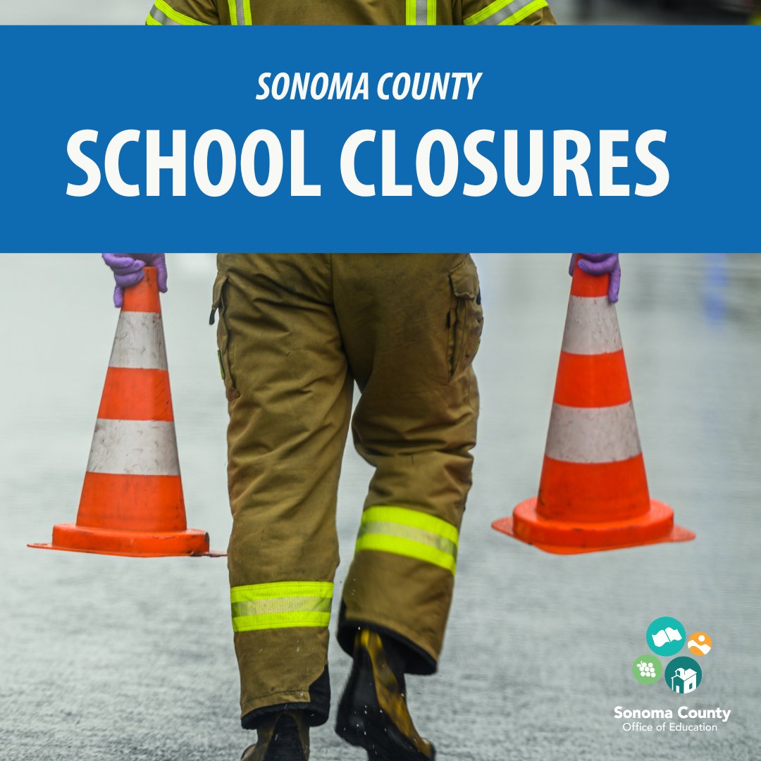 SCOESonoma's tweet photo. (1/2) We've updated our website to show the Sonoma County public school districts or charters that have have canceled school on Tuesday, Jan. 10, due to the storm: https://t.co/BlPqjhMoZl https://t.co/sLWwnV1iJL