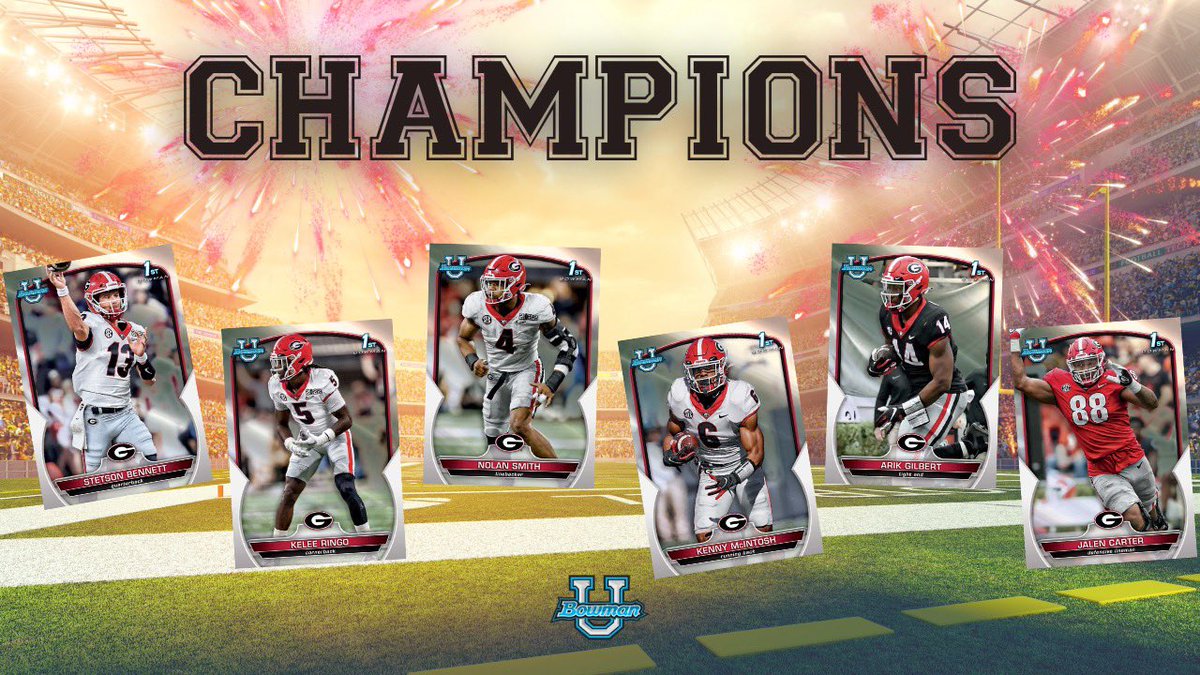 Topps's tweet photo. Congrats to the Georgia Bulldogs on winning tonight’s #NationalChampionship 

#GoDawgs https://t.co/ndYu8sDplG