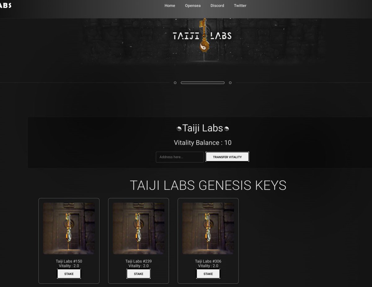ja__reales's tweet photo. Staking coming today to @TaijiLabs 🔥🔥

Holders will earn “Vitality” for holding and staking their keys

Big things coming to #TaijiLabs 

Waiting for the official announcement @alexkongz @keung @kovacs_kongz https://t.co/trixOFGdOc