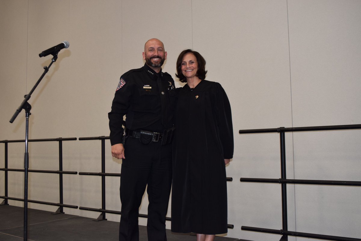 ArapahoeSO's tweet photo. Sheriff Tyler Brown was sworn into his 2nd term as the 42nd Sheriff of Arapahoe County. He vowed to continue more programs to help citizens like school therapy dogs &amp; co-responder program. Congratulations on four more years! @ArapahoeCounty @CentennialGov  @COSheriffs @MCSheriffs https://t.co/UtMpF6Z26t