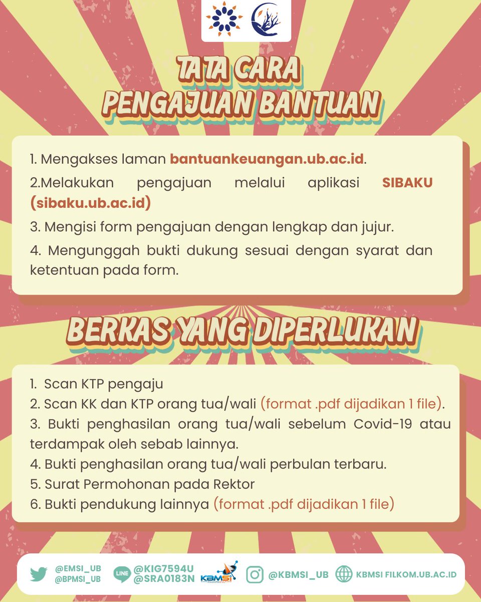 emsi_ub's tweet photo. [PENGAJUAN BANTUAN KEUANGAN MAHASISWA LAMA SEMESTER GENAP TA. 2022/2023]

Semangat Pagi, KBMSI!

Ada info terbaru terkait Pengajuan Bantuan Keuangan Mahasiswa Lama Semester Genap TA. 2022/2023. Selengkapnya bisa cek ig @kbmsi_ub ya!

SI JAYA!

#KolaboraSIBeraksi
#DemokraSIBeraksi https://t.co/SSutvhlW6o