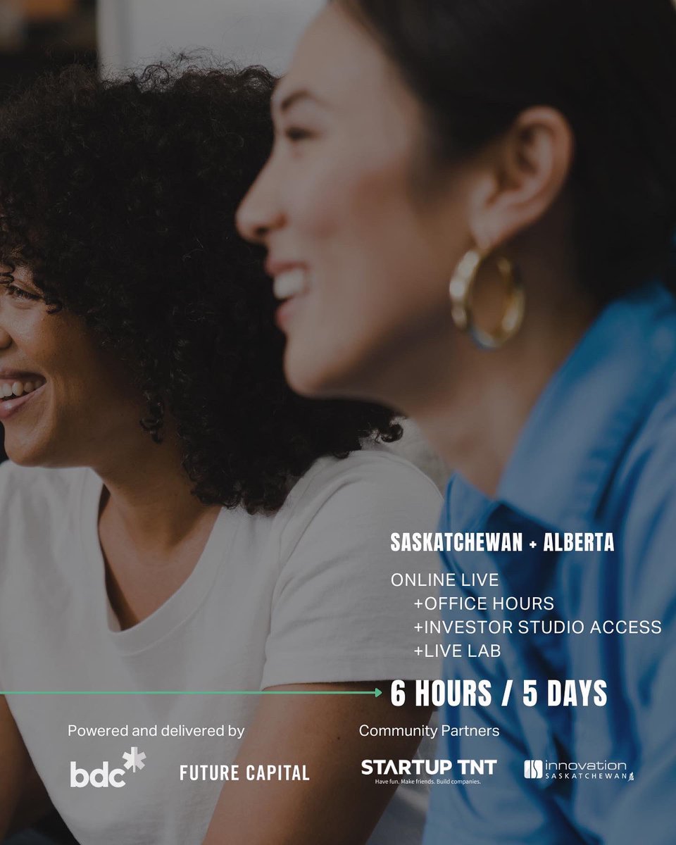 Next week the Women in Tech Series is back in session.

We’re calling all Alberta and Saskatchewan-based women investors join our next cohort of Foundations in Startup Investing. 

Applications close this Wednesday, January 11th. 

myfuturecapital.com/bdcwomenintech