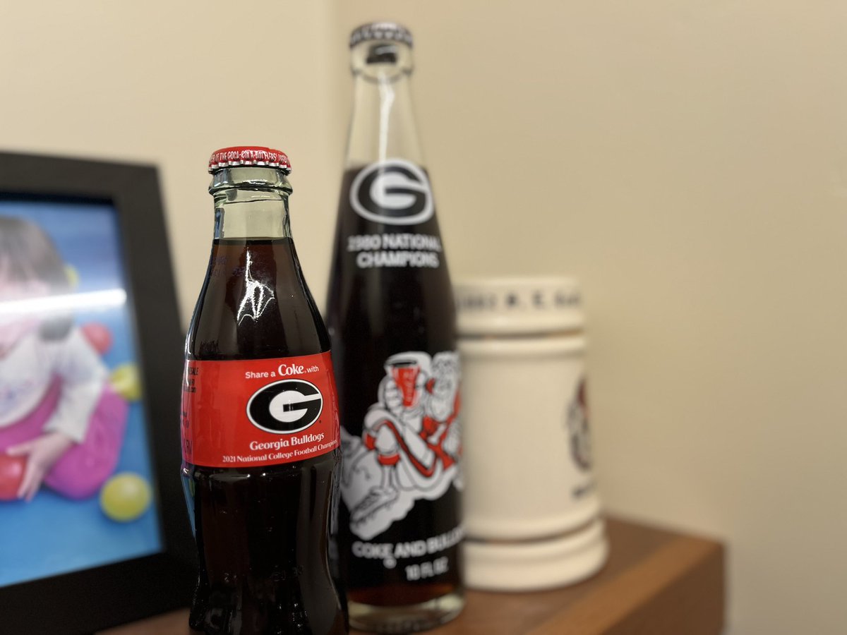 <a href="/CocaCola/">Coca-Cola</a> in honor of the back-to-back National Championships by <a href="/UGAAthletics/">Georgia Bulldogs</a> , it’s only right that the commemorative Coke bottle be authentic like it was in 1980. Not the cookie cutter thing you did last year. #makeitunique