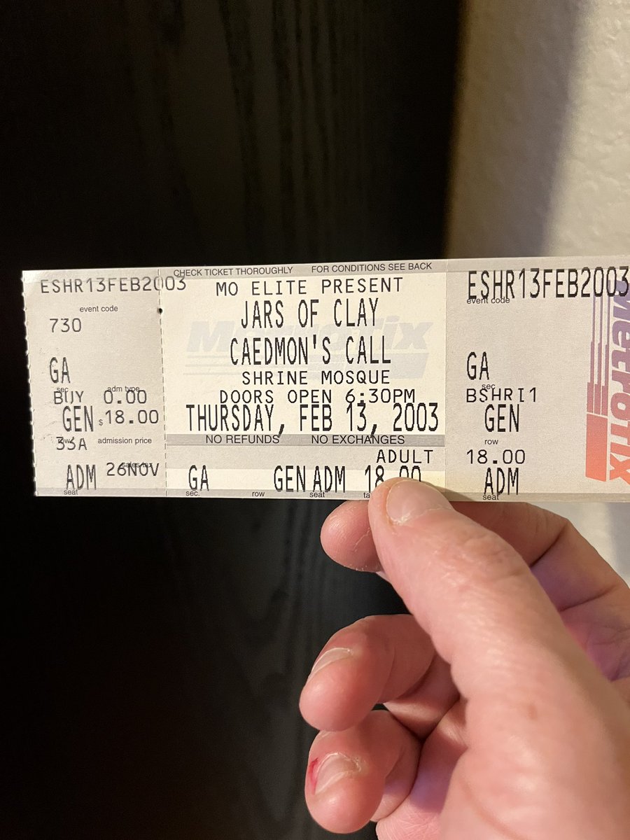 cartermcdaniel's tweet photo. @caedmonscall A memorable one, so much so that I kept the ticket. https://t.co/Mot8v4vA7R
