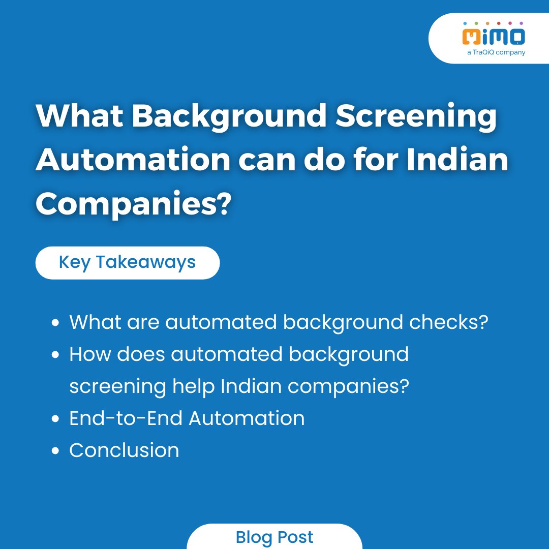 mimo_Pvt's tweet photo. By automating crucial procedures in your hiring process, screening technology can help you save time, increase regulatory compliance, and improve candidate experience.

To read full blog visit : https://t.co/2D1lWnVnKf https://t.co/0hWEg7QUt3