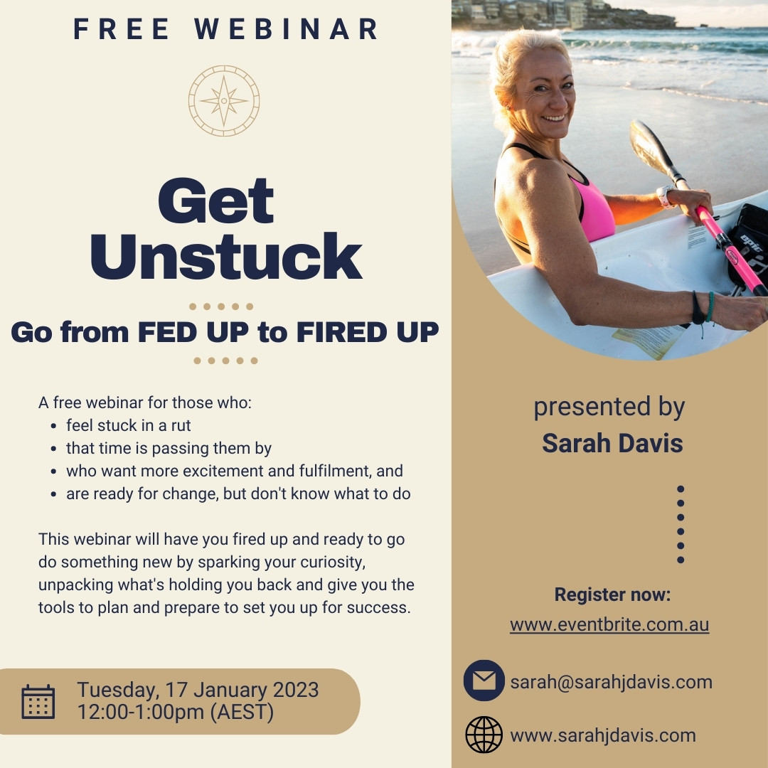 As we kick off the New Year some of us have goals & know where we're going. But it's not the case for everyone. I've been hearing people say that they feel stuck. So I'm running a free webinar for people looking to get unstuck. Here's a link to sign up eventbrite.com.au/e/get-unstuck-…