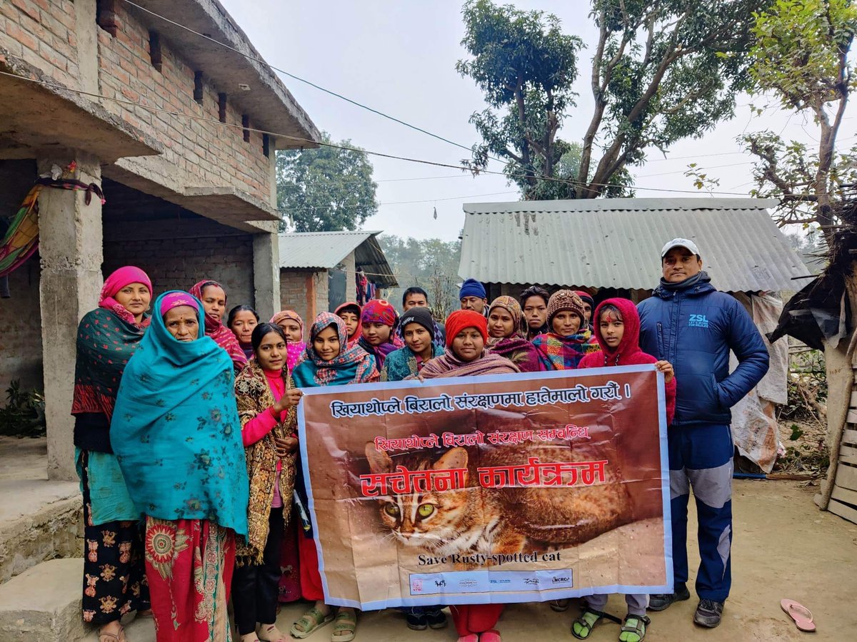 ncrcnepal's tweet photo. Team Rusty-spotted cat in action: community interaction sessions with Buffer zone community and homestay committee members in Western Terai landscape, Nepal.
#panthera #shNP #NCRC #MWT #ZSL #NTNC https://t.co/Ur29Xf2CVf