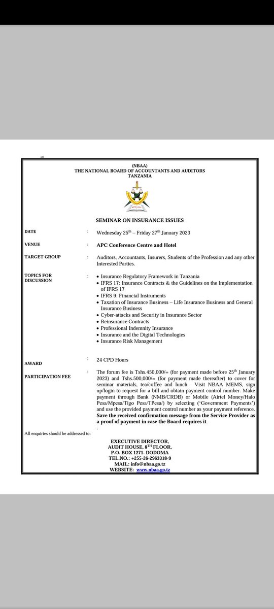 Seminar on Insurance Issues 25th to 27th January, 2023