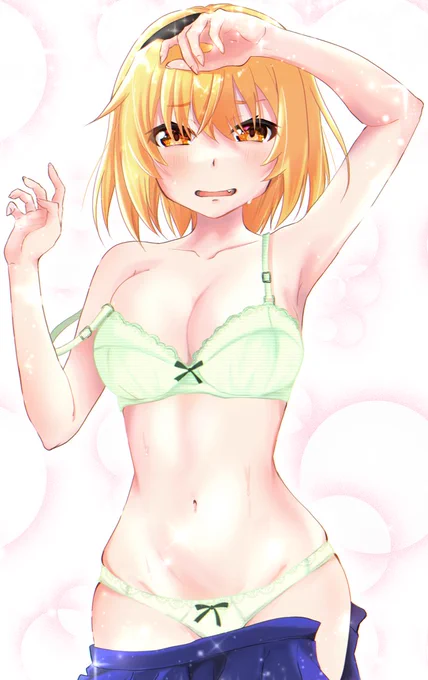 pixivの有償リクエストで描かせて頂きました。公式抱き枕下着姿のJK沙都子です、ありがとうございました 
