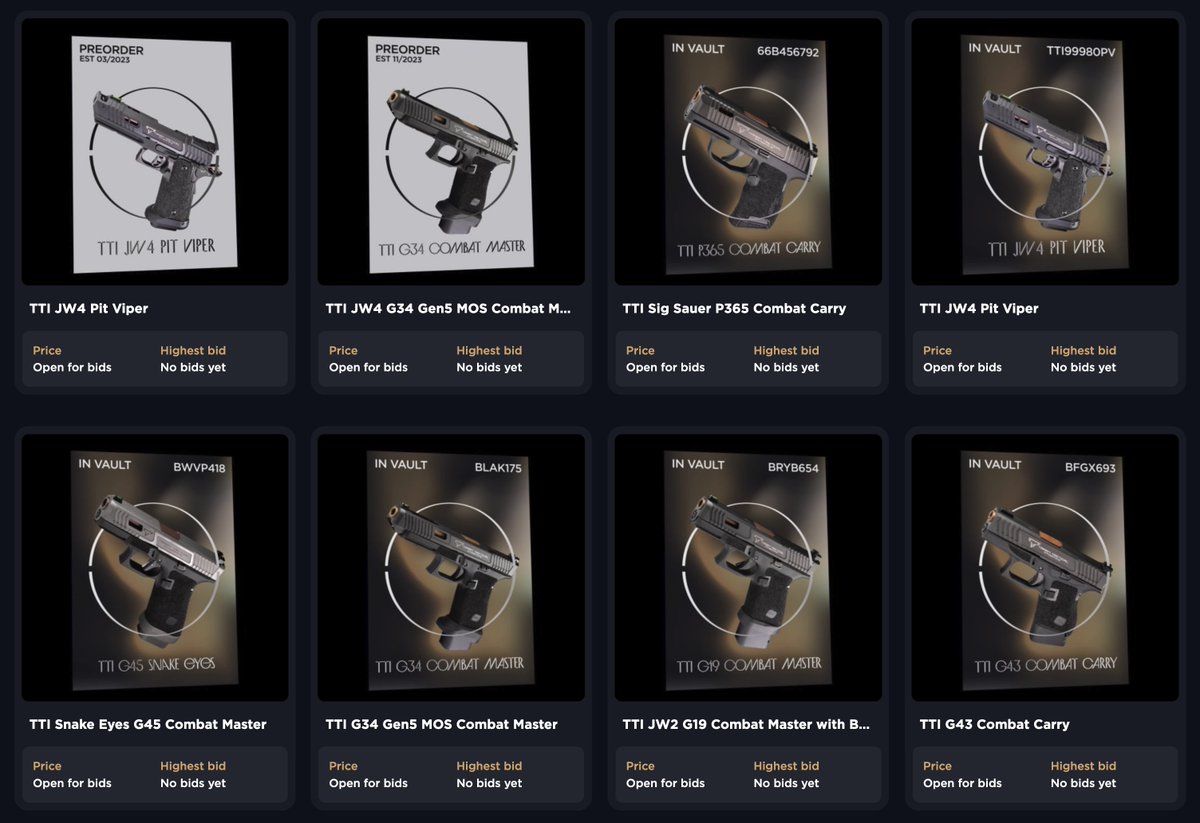 mintguns_us's tweet photo. We are excited to announce the launch of our new website, https://t.co/dii7b3cwM7, and our NFT marketplace, https://t.co/qx0XVST0FT. 

You can purchase NFTs that are linked to real, beautiful, and cool guns.

There are several reasons why you might want to buy one of our NFTs. https://t.co/YH8O9yHgCo