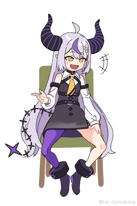 Wagahai sitting#laplus_artdesu 