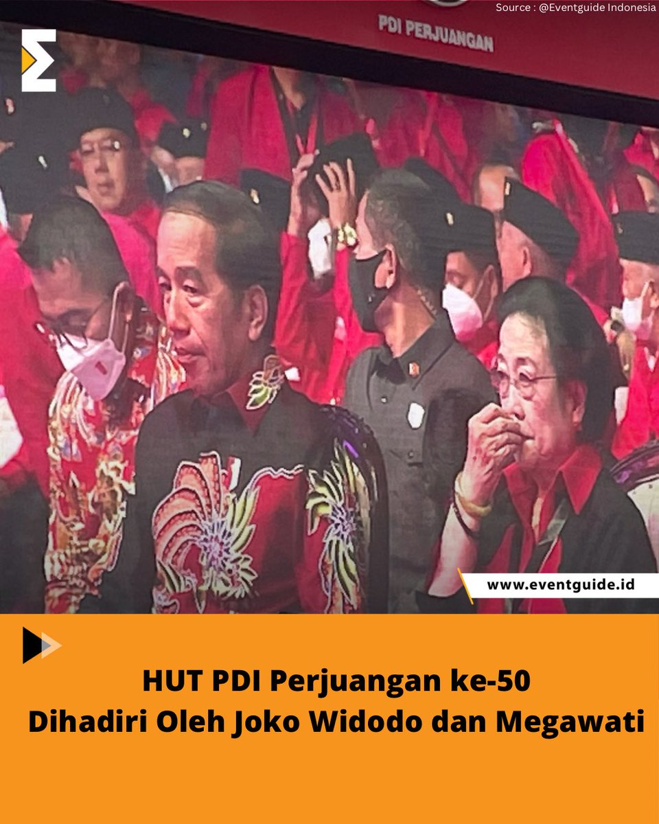 EventGuideID's tweet photo. HUT PDI Perjuangan ke-50 dihadiri oleh Bapak Joko Widodo dan Ibu Megawati di JIEXPO Kemayoran Jakarta.
Klik link in bio untuk informasi lebih lengkap.
#eventguideindonesia #mice #lifestyle #entertainment #festival #concert #pdiperjuangan https://t.co/eFxbpTW6sD