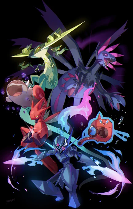 ランクマのパーティのポケモン描きました #ポケモンSV 