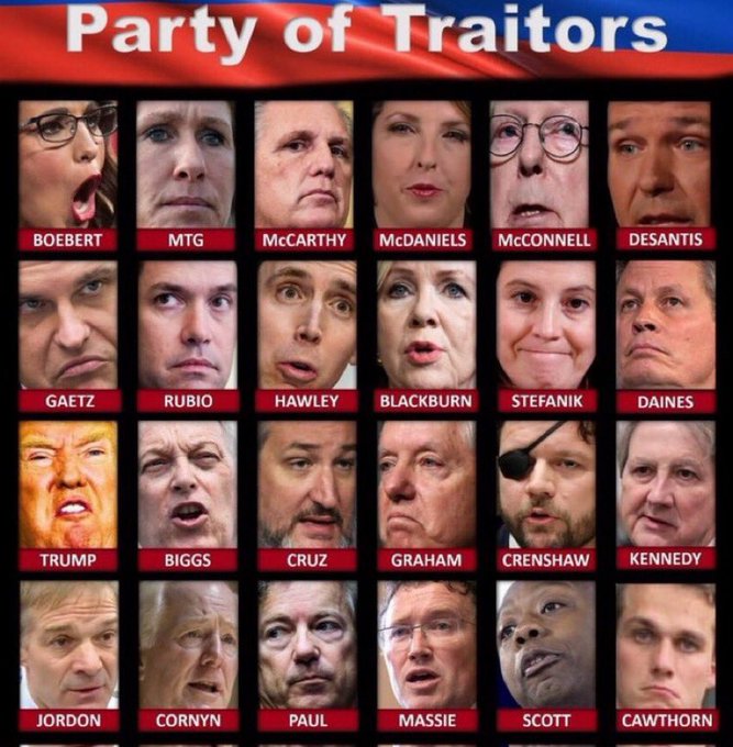 VisualizeBlue24's tweet photo. @cwebbonline @IAmWhoIAm808 It may not be today but it definitely is the same breed/species of #RightWing #RadicalExtremist #Tratiors !!

They should just jail them all. Jail Trump &amp; the #TrumpCrimeSynacite INSIDE and outside of Congress who planned, orchestrated &amp; incited the #Insurrection https://t.co/TKJH3BZkoF