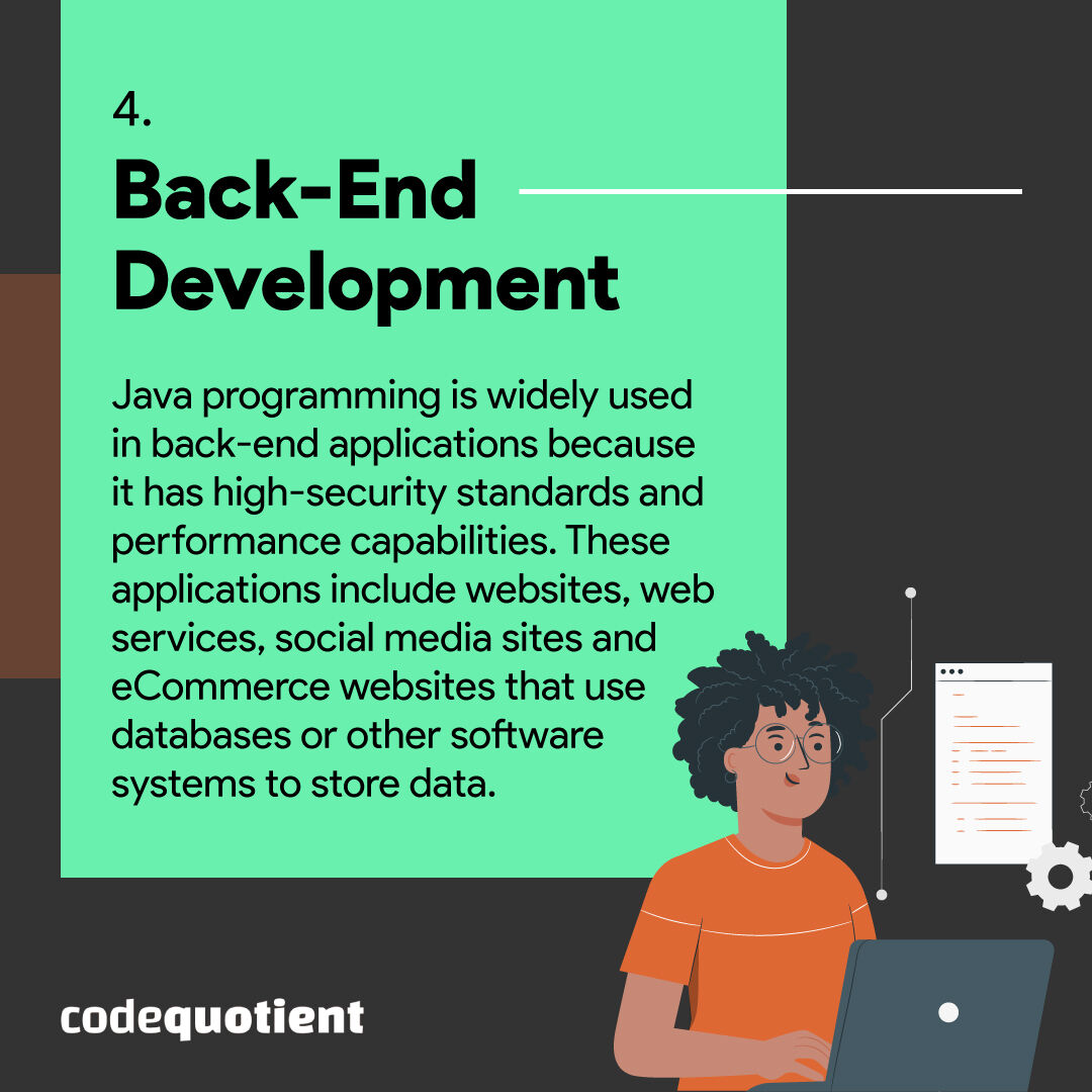CodeQuotient's tweet image. Explore the exciting world of Java programming with these 4 possible career paths: Junior Programmer, Senior Programmer, Android Developer, and Back-End Developer.
#CodeQuotient #SuperCoder #SuperCodersProgram #Coding #Java