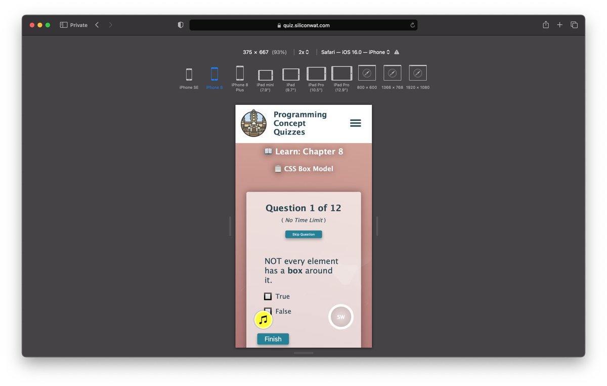 siliconwat's tweet photo. RELEASE UPDATE: Frontend Programming Concept Quizzes 
https://t.co/hmwNkl6cYk

1. Chapter 8 now live! 🌎
2. Chapter 6 and 7 now live! 🌎

Feel free to report bugs or suggest improvements by replying to this message thread 💻

@thonly #frontend #html #css #javascript #quiz https://t.co/BZtaAlhykG