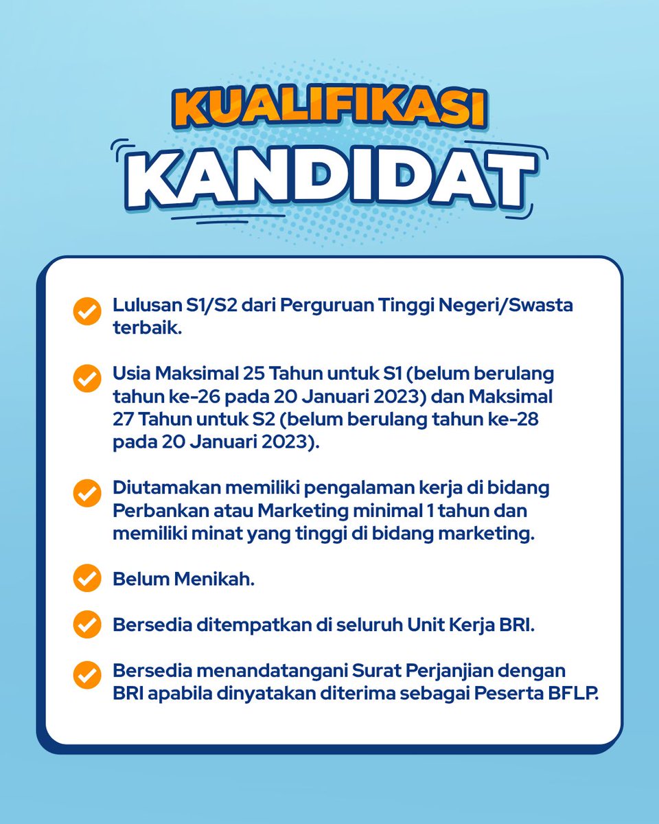 LifeatBRI's tweet photo. Semua orang memiliki kesempatan yang sama untuk belajar, berkontribusi untuk Indonesia bersama BRI.
Saatnya kembangkan potensimu dengan bergabung dan berkolaborasi bersama Insan BRILiaN untuk #MemberiMaknaIndonesia!
#LifeatBRI
#BRILiaNFutureLeaderProgram
#BFLP https://t.co/am9dWzvdpT