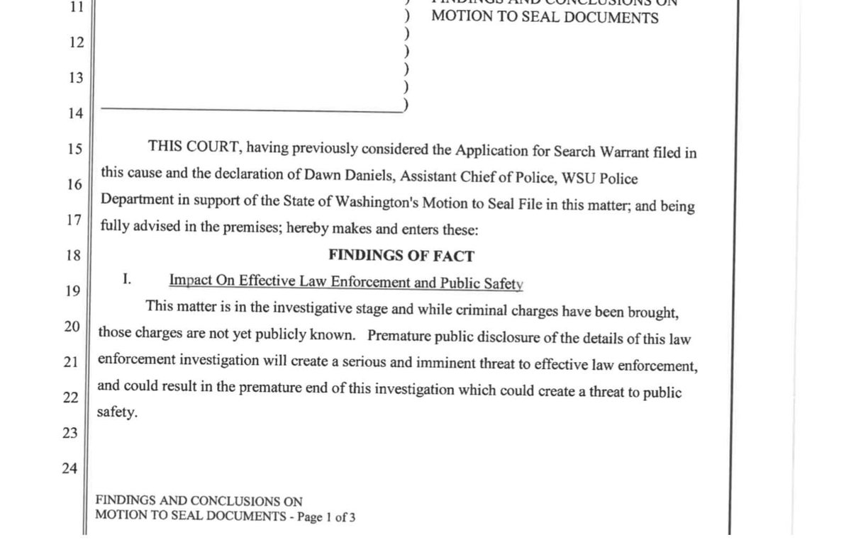 What's going on? Whitman Cty has a sealed search warrant For 5356. #Idaho4 #IdahoFour #idahohomicides #IdahoStudentsSuspect #BryanKohberger #BryanChristopherKohberger