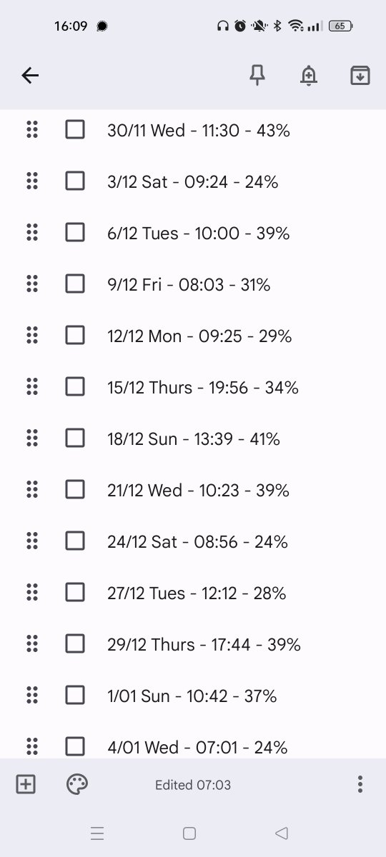 TAHRusty's tweet photo. @ouraring Hi team, I've noticed a drop off in the battery life of the ring and was wondering how to raise this with your team?
Previously I would charge on Monday AM and Thurs PM and never got less than 40%. Please see attached recent readings https://t.co/VnpUw9z7q1