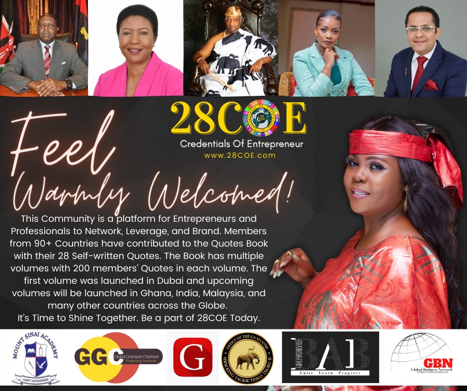 28Coe's tweet photo. A strong network of Business people from 90 countries. That's 28 Credentials of Entrepreneur
It's time to NETWORK, LEVERAGE and BRAND.
#business #entrepreneurs #28coe #28credentialsofentrepreneur
#28corevalues https://t.co/ZnOjN3jmue
