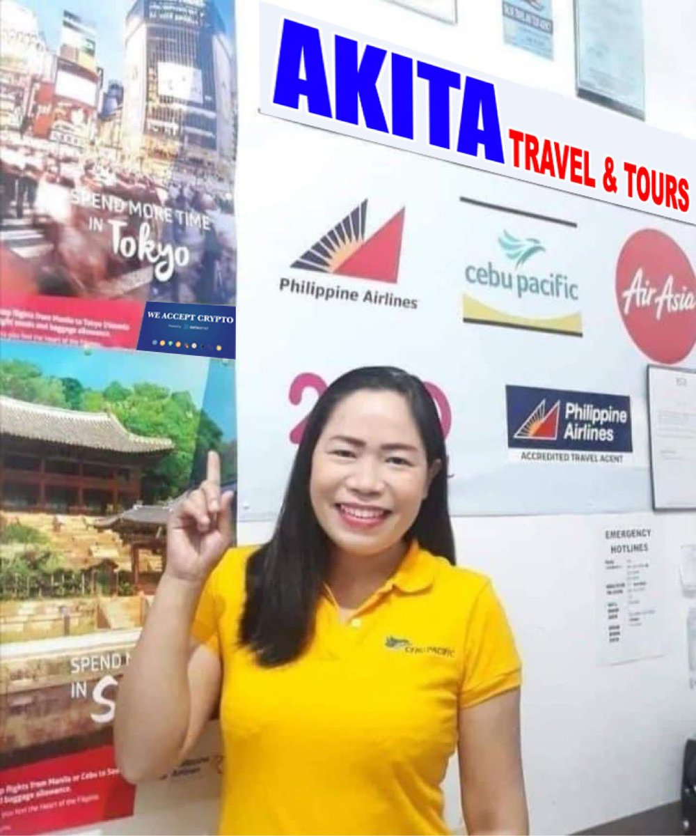 tessarockx's tweet photo. #WeAcceptCrypto #cryptopayments 
#cryptocurrency #itjustworks 

“Akita Travel &amp; Tours” Dipolog City Philippines 7100 🇵🇭. Now accepts CRYPTO “BNB” via @DataMynt 

Tessa Cruz
Business Development 
@DataMynt Philippines🇵🇭 https://t.co/Svj9Z870Xk