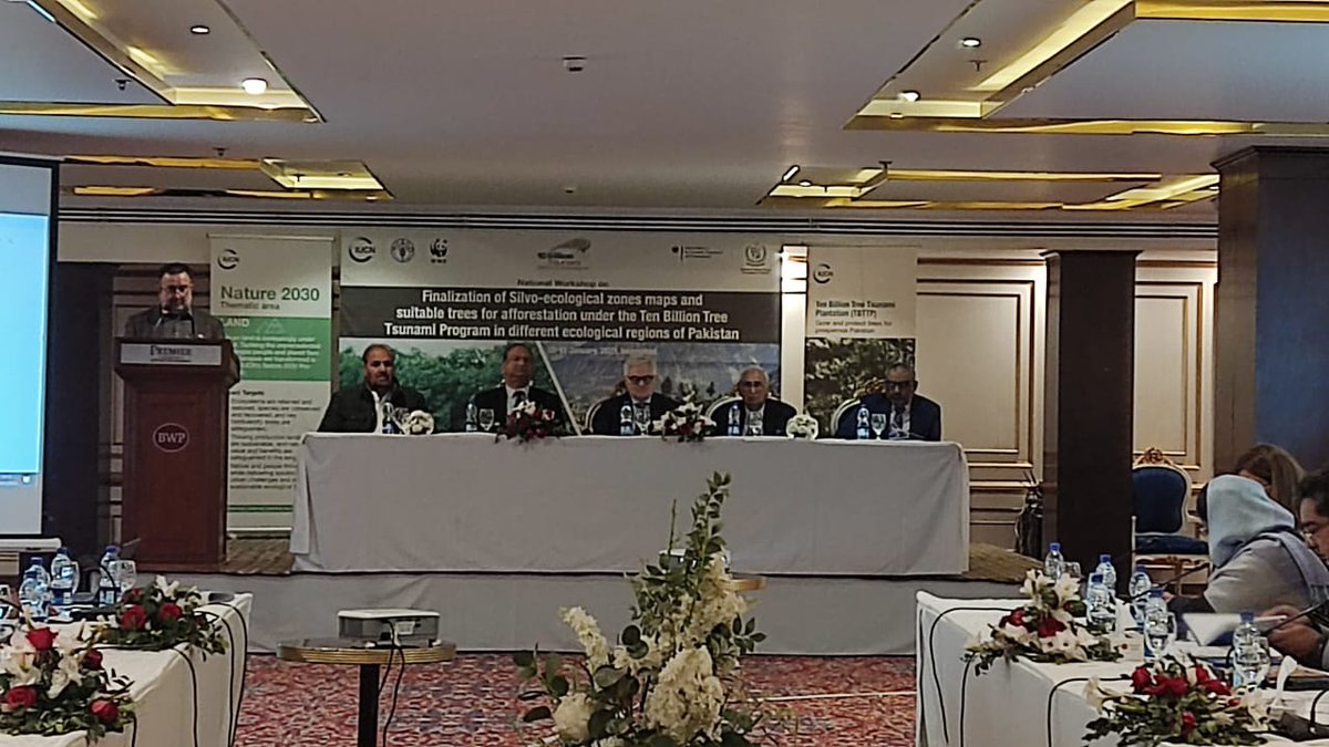hammadsaeed's tweet photo. A two days national workshop has been kicked off to finalize the Silvo-ecological zones maps, and suitable trees for #afforestation under the #TBTTP in different ecological regions of Pakistan. We are thankful to @GermanyinPAK for the support. 
@IUCNAsia @FAOPakistan @WWFPak https://t.co/budXSodVeM