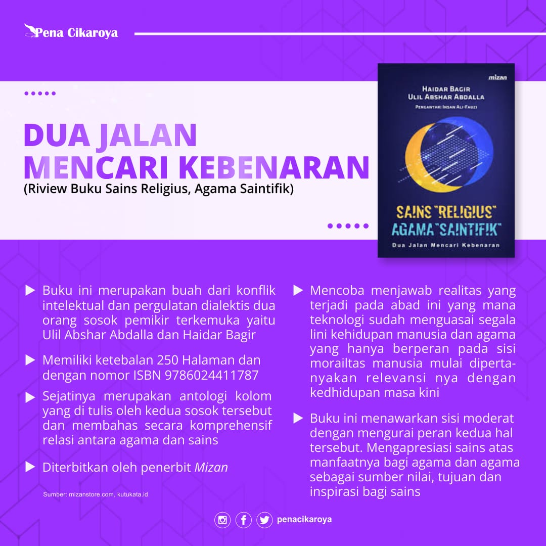 penacikaroya's tweet photo. .
Sejatinya agama dan sains adalah hal tidak dapat dipisahkan. Karena kedua hal tersebut merupakan satu kesatuan yang padu dan saling melengkapi. 
#sains #agama #islam #indonesia #nusantara #fyp #baca #buku #bukubagus #pesantren #santrigayeng #ayomondok #sunanulhuda #penacikaroya https://t.co/jTMvno7JPi