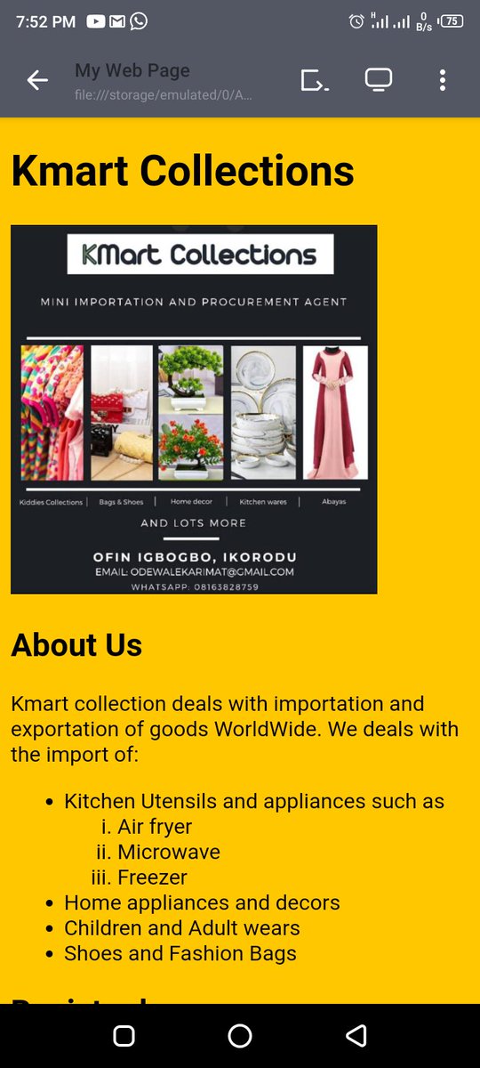 KarimatOdewale's tweet photo. Just wish to share my #blockchaindevelopment progress. I decided to take a course with #dapps3 last year December, we started with HTML and i must confess, the class was beginner's friendly and i have been able to create a small HTML web page. Glad i took to #learningwithdapps3 https://t.co/UxImwYc0MC