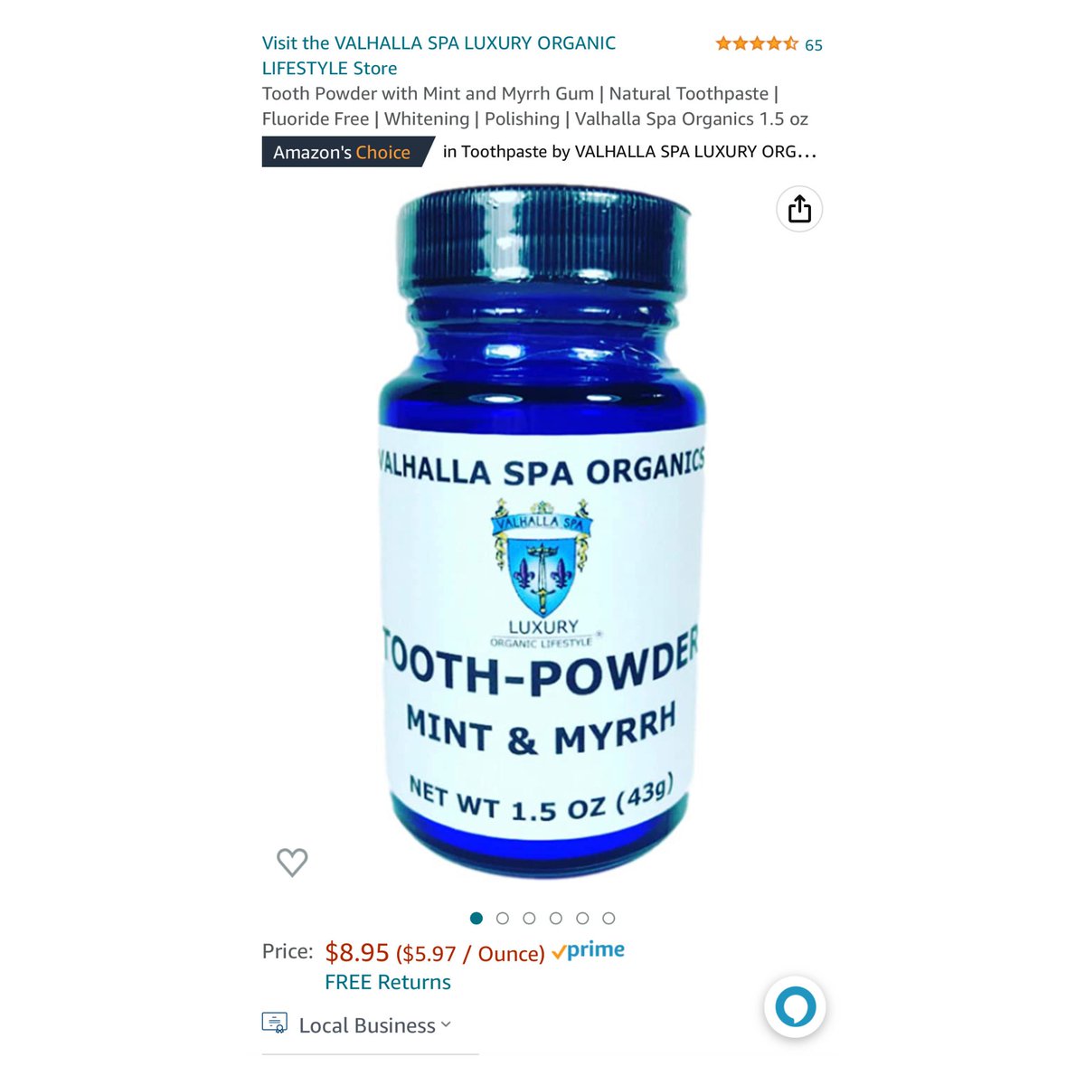 valhalla_spa's tweet image. Valhalla Spa’s tooth powder has been awarded AMAZON'S CHOICE of luxury toothpastes!! Join thousands of others in the fight for fresh breath, polished smooth teeth, and a confident smile. The secret is out and the experience is unforgettable 
#valhallaspaorganics #toothpowder