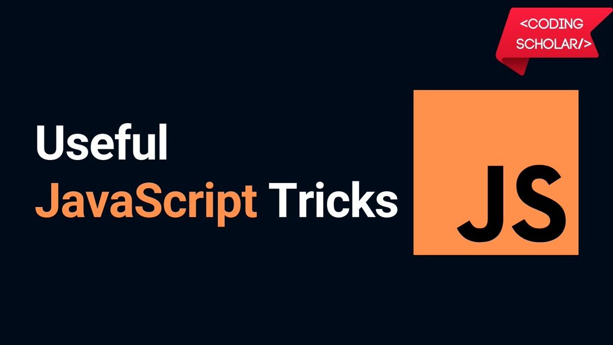 coding_scholar's tweet image. Useful JavaScript Tricks 🔥
Follow @coding_scholar for such more content 😊
#coding #programming #javascript #HTML #CSS #learnprogramming #reactjs #nodejs #android #code #100DaysOfCode #100daysofcoding
