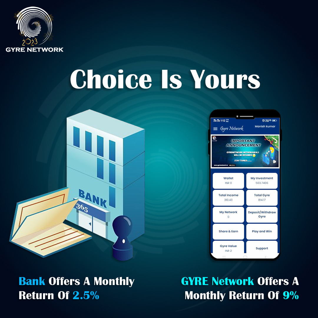 gyretoken's tweet photo. Choose wisely😊
.
.
#bank #monthlyreturn #happyusers #return% #GyreNetwork https://t.co/AZZuHWgu3e