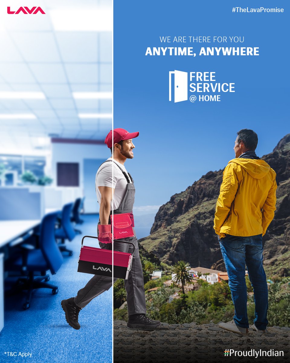 LavaMobile's tweet photo. Anytime, Anywhere. Book a Free Service@Home for your Lava Smartphones via:
https://t.co/f5fkC6MKh5
WhatsApp Type ‘HOME’ and send to 9289065050
Or call 1860-500-5001
*T&C Apply: https://t.co/OTxZbrxwLJ
#TheLavaPromise #FreeHomeService #LavaMobiles #ProudlyIndian https://t.co/LkwsGE64jn