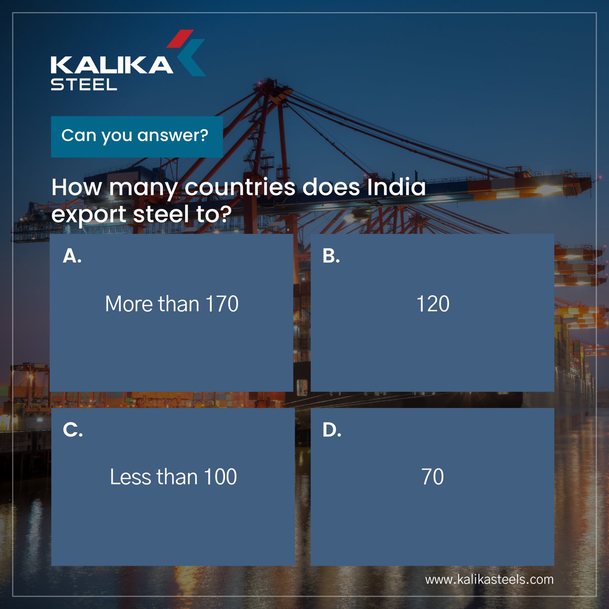 KalikaSteel's tweet photo. Can You Answer?
Visit Us: https://t.co/T1vDw6SYcy
#questions #answer #guess #steelindustries #Steel #steelwork #steelproduction #kalika #kalikasteel #kalikasteelindustry #kalikasteelindustries #kalikasteels #steelindustry #anticorrosion #steelseries #steelnation https://t.co/5Yi0O21PR7