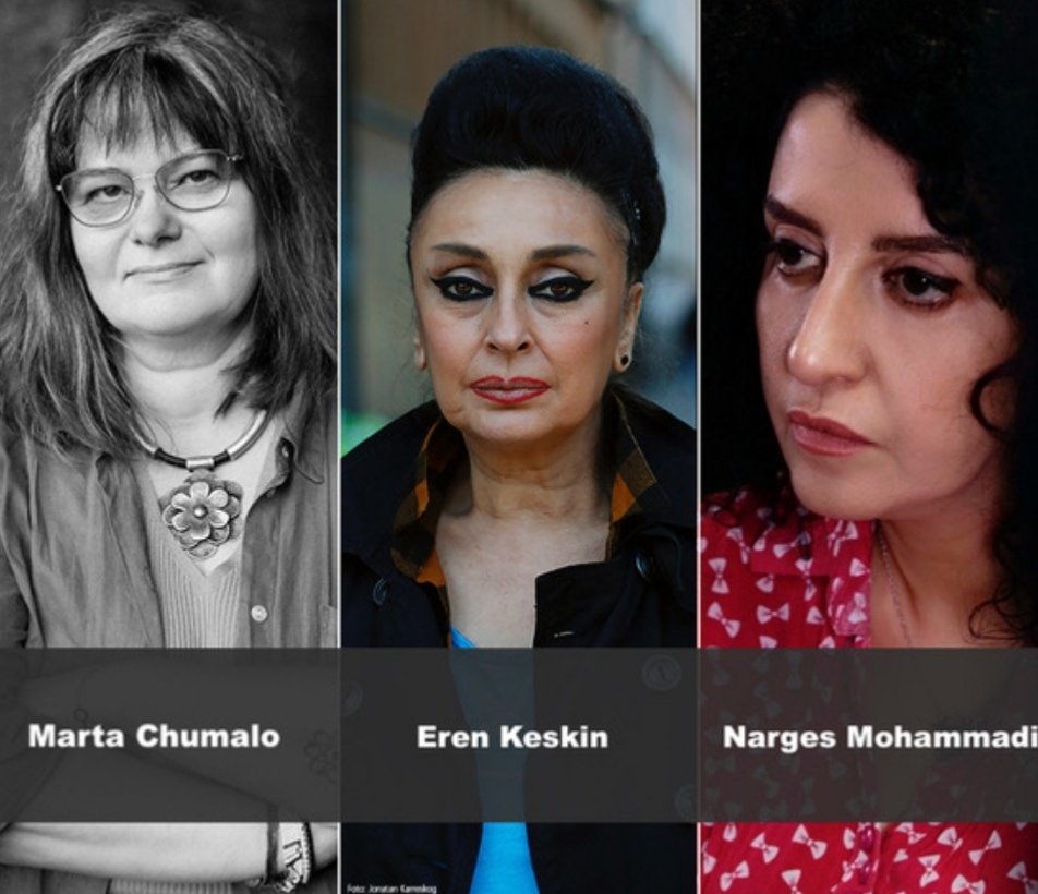 Bu üç kadın, Türkiye'den #ErenKeskin, Ukrayna'dan #MartaChumalo, İran'dan #NargesMohammadi, insan haklarının savaş, şiddet, baskıyla tehdit edildiği bir dönemde ülkelerinde insan hakları için verdikleri mücadeleden dolayı Olof Palme ödülünü aldılar.
Tebrikler, @keskineren1! 🌿