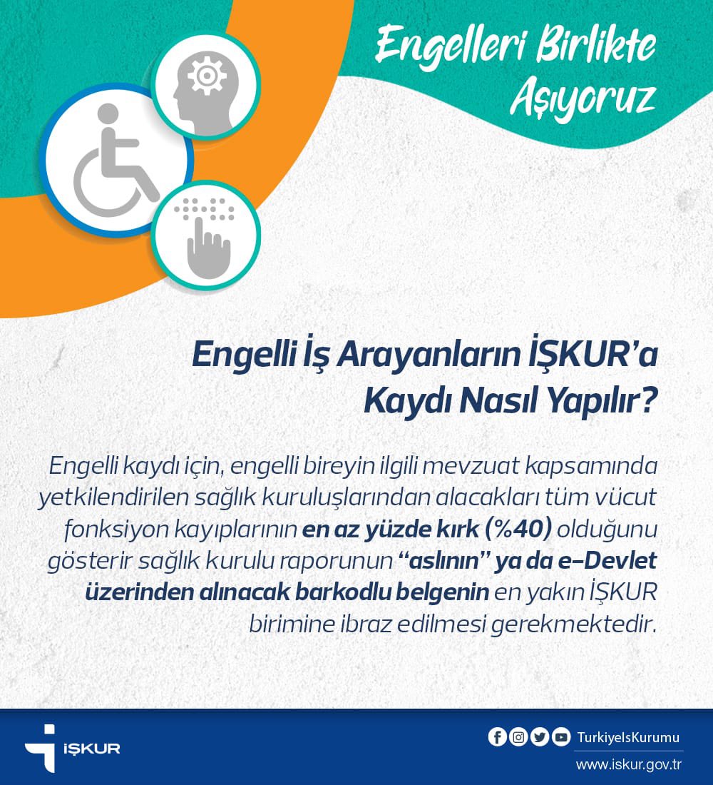 ✅Engelli İş Arayanların İŞKUR’a Kaydı Nasıl Yapılır❓