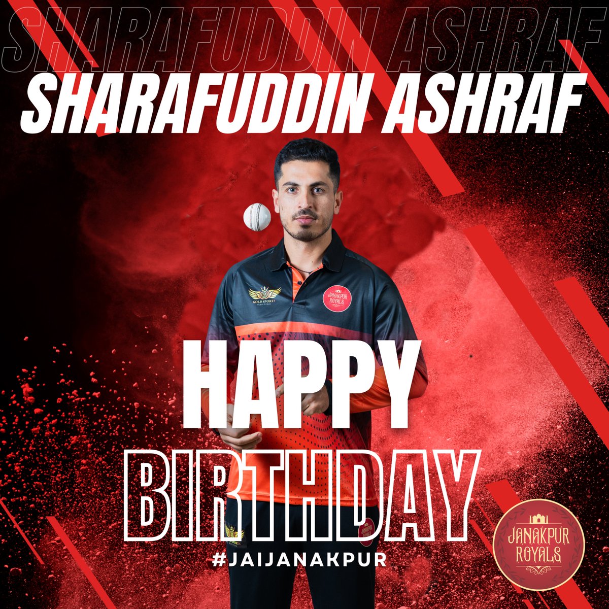 🔴⚫️ Happy Birthday @sharafashraf82 
#JanakpurRoyals #JaiJanakpur #NepalT20 #nepalt20league