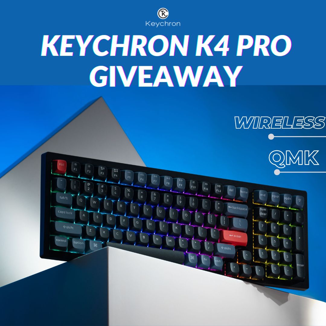 KeychronMK's tweet image. To celebrate the release of the Keychron K4 Pro, we are giving away two K4 Pro to two lucky winners🎉. Winners will be announced on Jan 16th.

Retweet and enter #giveaway👉🏻gleam.io/fLl5z/keychron…

Order👉🏻bit.ly/3CDjHqC

#mechanicalkeyboard #customkeyboard #keychronk4Pro