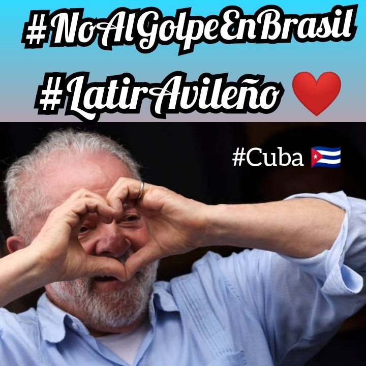 #LulaEstamosContigo todos los Cubanos te apoyamos. #NoAlGolpeEnBrasil #Cuba
@DiazCanelB @DrRobertoMOjeda @PartidoPCC