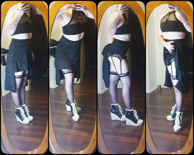 New skirt, garter belt, panties, stockings and cage ^_^ https://t.co/GLqApuNN40<a href="/tag/butt"class="tags"><span>#butt</span></a><a href="/tag/genderfluid"class="tags"><span>#genderfluid</span></a><a href="/tag/heels"class="tags"><span>#heels</span></a><a href="/tag/skirt"class="tags"><span>#skirt</span></a><a href="/tag/sissy"class="tags"><span>#sissy</span></a><a href="/tag/femboy"class="tags"><span>#femboy</span></a>