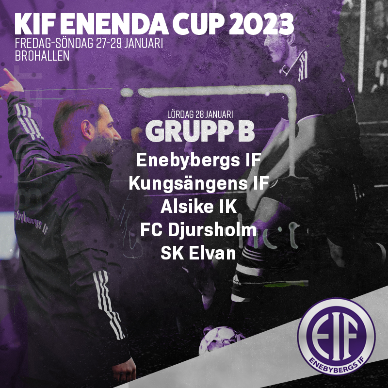 enebybergherr's tweet photo. 𝗞𝗜𝗙 𝗘𝗡𝗘𝗡𝗗𝗔 𝗖𝗨𝗣 𝟮𝟬𝟮𝟯

Lördag 28 januari kliver vi in i Grupp B av KIF Enenda Cup som spelas i Brohallen.

9:50 SK Elvan - EIF
10:40 EIF - Alsike IK
11:30 Kungsängens IF - EIF
12:20 EIF - FC Djursholm

Speltid: 1x20 min
Spelform: 7v7 https://t.co/aKdH2opVMp