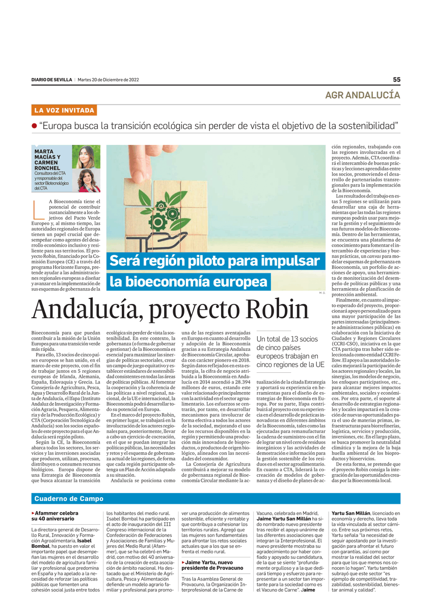 Robinproject1's tweet photo. 📢 @Robinproject1 is featured in the main regional group of local newspapers in #Andalusia !!!

@MartaMaciasA and Carmen Ronchel Barreno from our regional partner @CTAndaluciaENG presented @Robinproject1 at @grupojoly :

🌿Check out their #article here 👇
https://t.co/0fyCCE6b9j https://t.co/as5f3shSfi