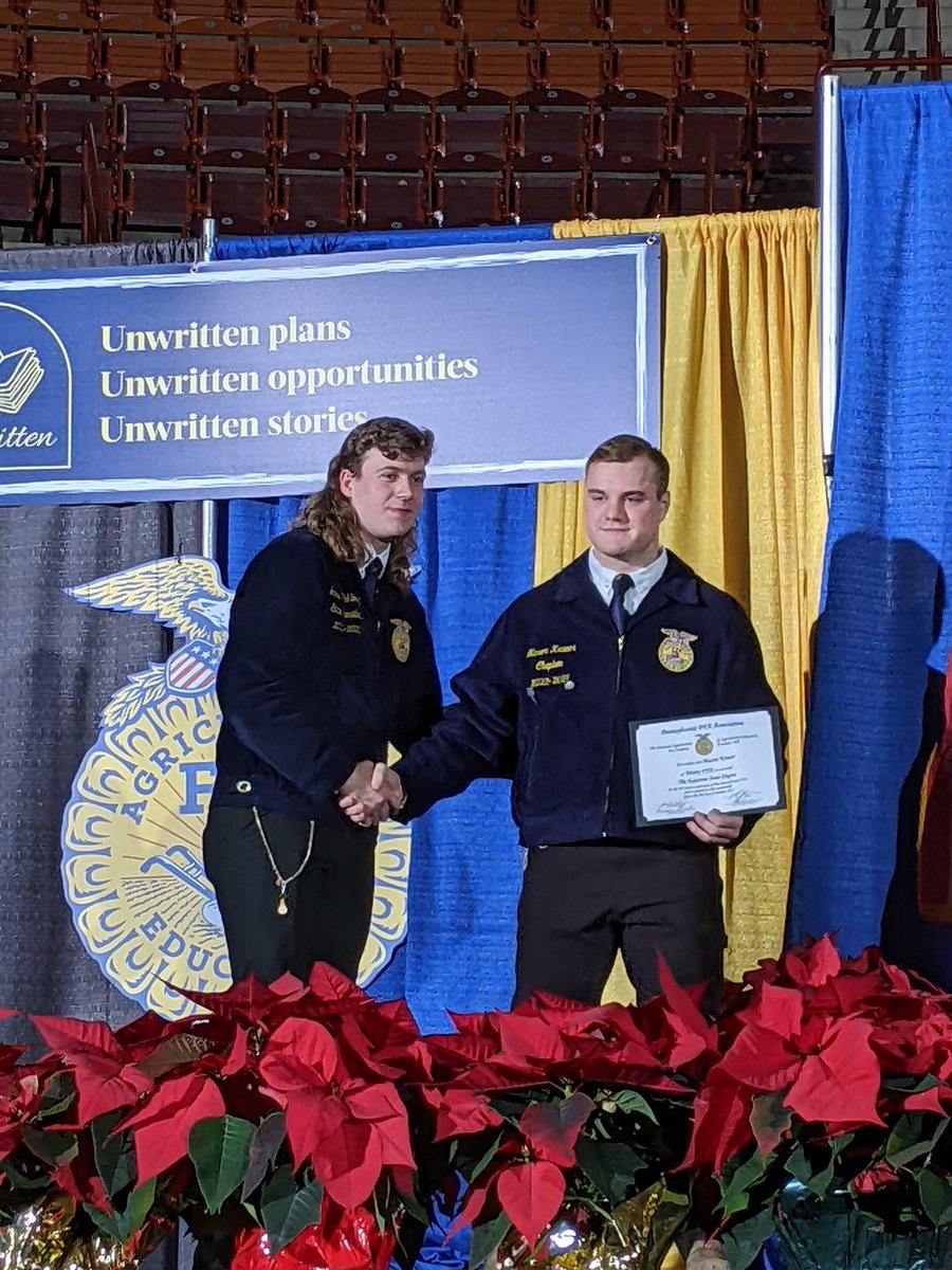 Trinity FFA's newest Keystone Degree Winners at the 2023 FFA Mid-Winter Convention at the PA Farm Show.  Congratulations Ashlynn and Mason <a href="/TRINITY_MLUCAS/">Dr. Michael Lucas</a> <a href="/thstrinitypride/">Trinity High School</a>