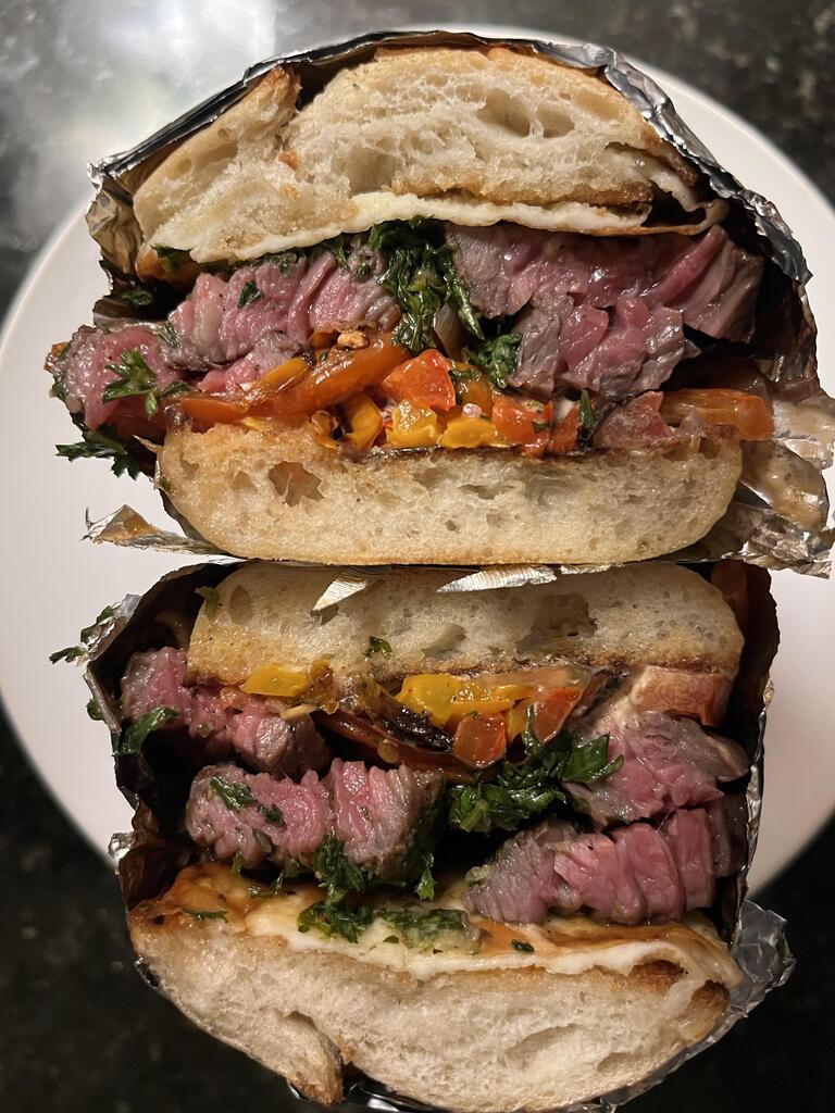 Home Cooking VS Fast Food on Twitter "[Homemade] Skirt Steak Sandwich